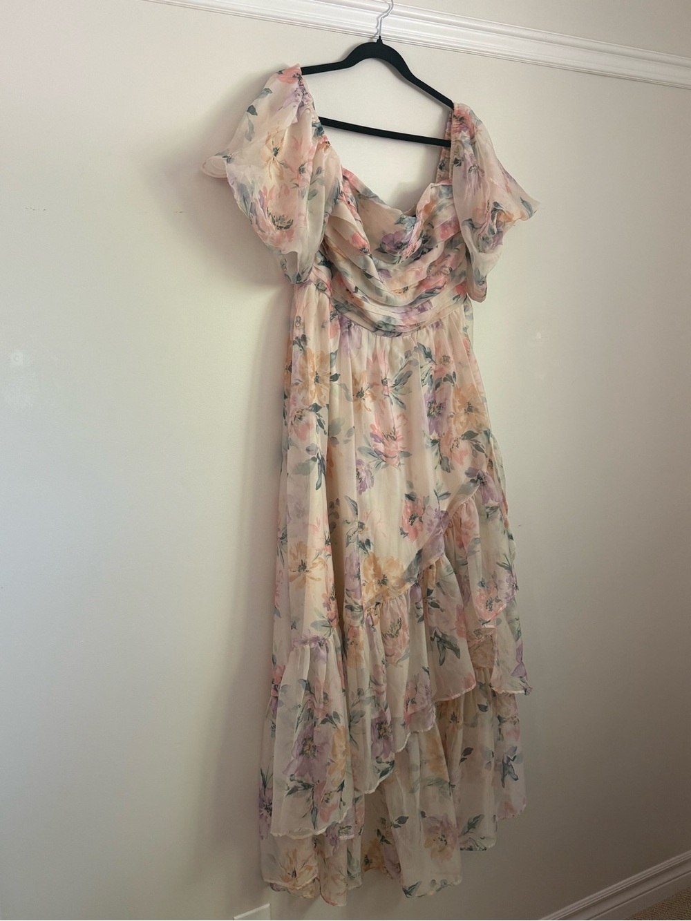 Abercrombie & Fitch Cream Floral Off-Shoulder Maxi Dress - Picture 1 of 5